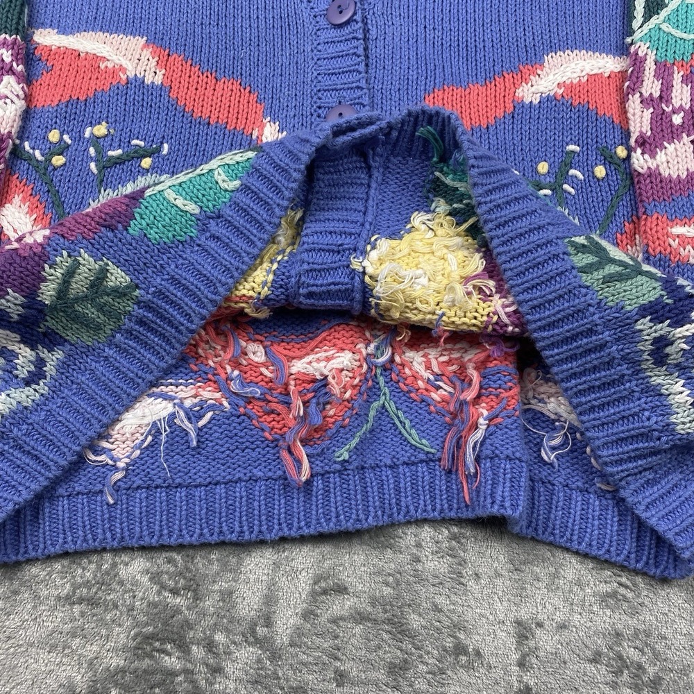 Vintage Lauren Hansen Sweater Womens Small Multicolor Spring‎ Floral Cardigan - Picture 5 of 14